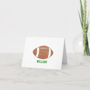 Personalised football theme notecards with name