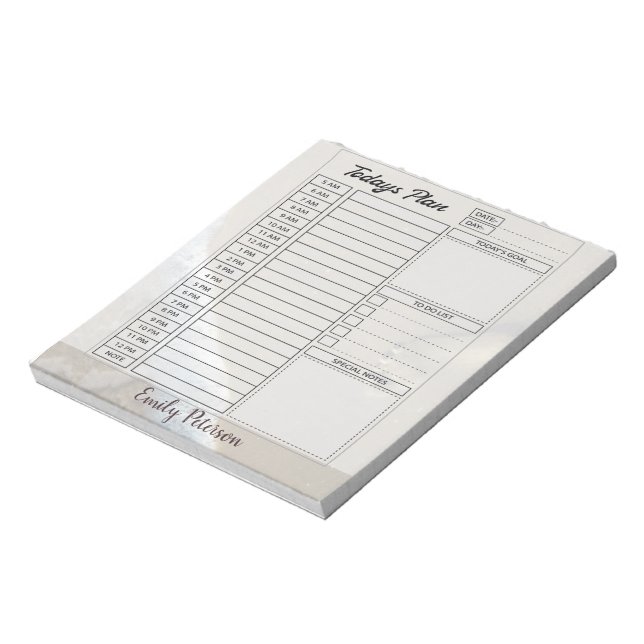 Personalised Footprint in sand day planner Notepad (Rotated)