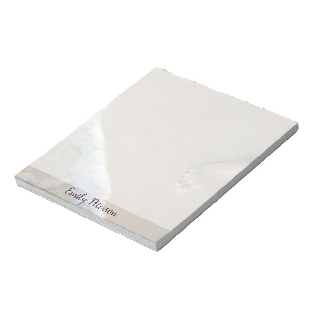 Personalised Footprint in sand Notepad Notepad (Rotated)
