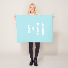Personalised for Baby "Bundle of Love" Blue Fleece Blanket