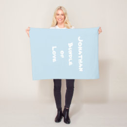 Personalised for Baby "Bundle of Love" Soft Blue Fleece Blanket
