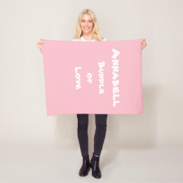 Personalised for Baby "Bundle of Love" Soft Pink Fleece Blanket