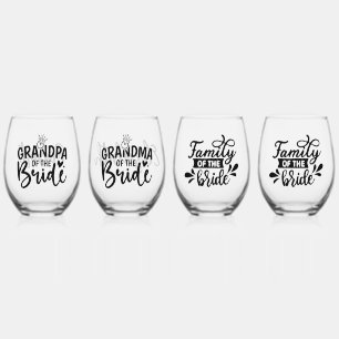 Personalised for Bride’s Family Stemless Wine Glass