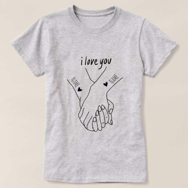 Personalised  for couples on the day of love T-Shirt (Design Front)