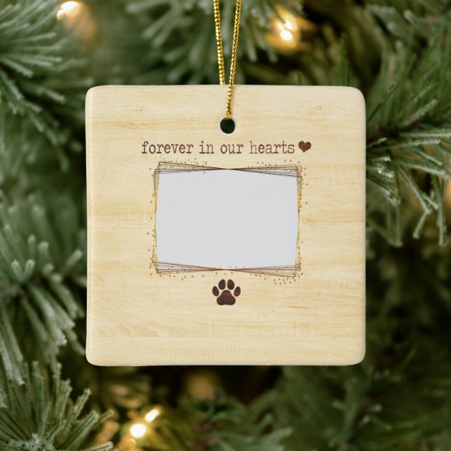 Personalised For Ever In Our Hearts Pet Ceramic Ornament (Tree)