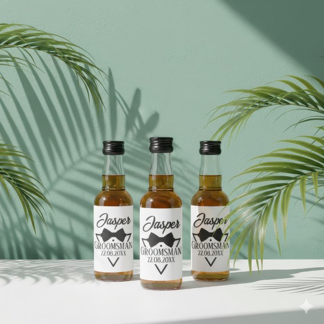 Personalised for Groomsman Liquor Bottle Label (label for a bottle for a Groomsman)