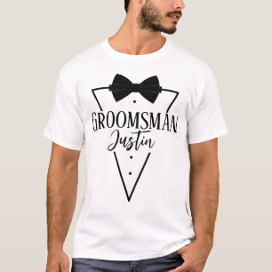 Personalised for Groomsman with Bow tie T-Shirt