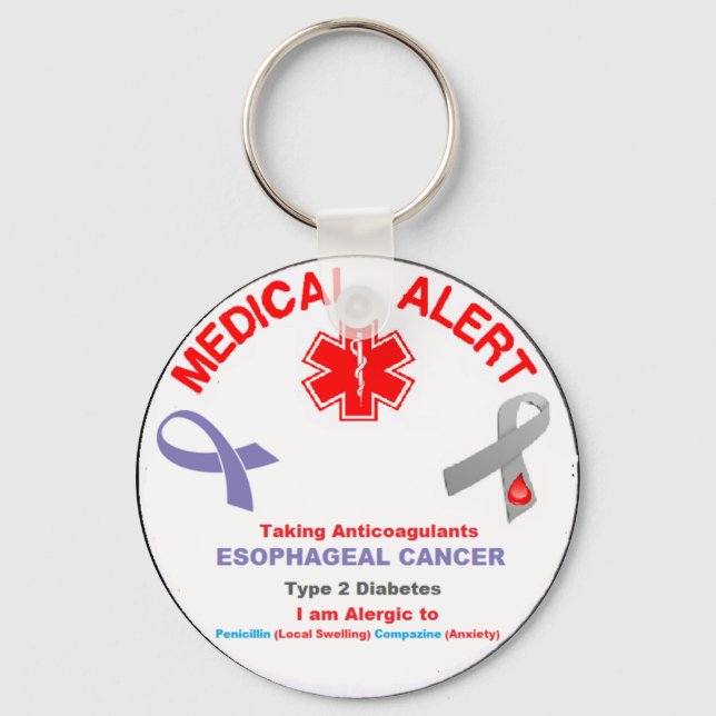 Personalised For Robert Medical Alert Keychain (Front)