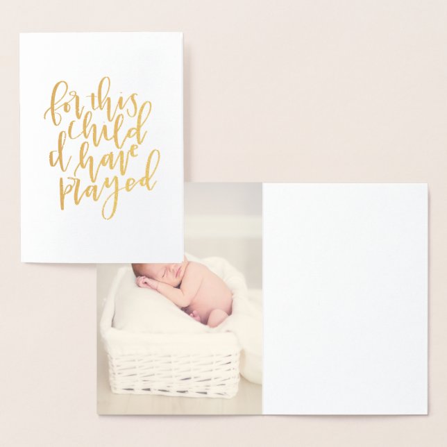 Personalised For This Child I Have Prayed Card (Display)