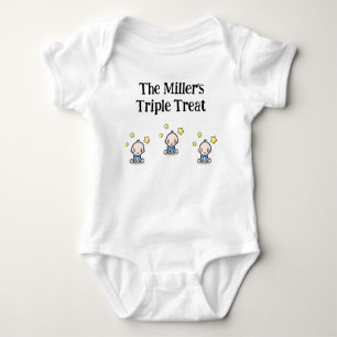 personalised for triplet boys, gift idea,  baby bodysuit
