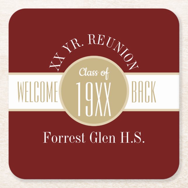 Personalised for you!! Class Reunion Paper Coaster (Front)