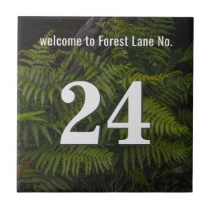 Personalised forest fern House / Apartment Number Ceramic Tile