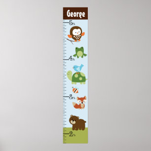 Personalised Forest Friends Animals Growth Chart