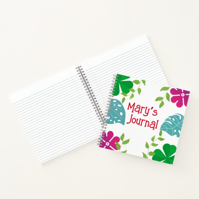 Personalised Forest leaves theme Notebook (Inside)