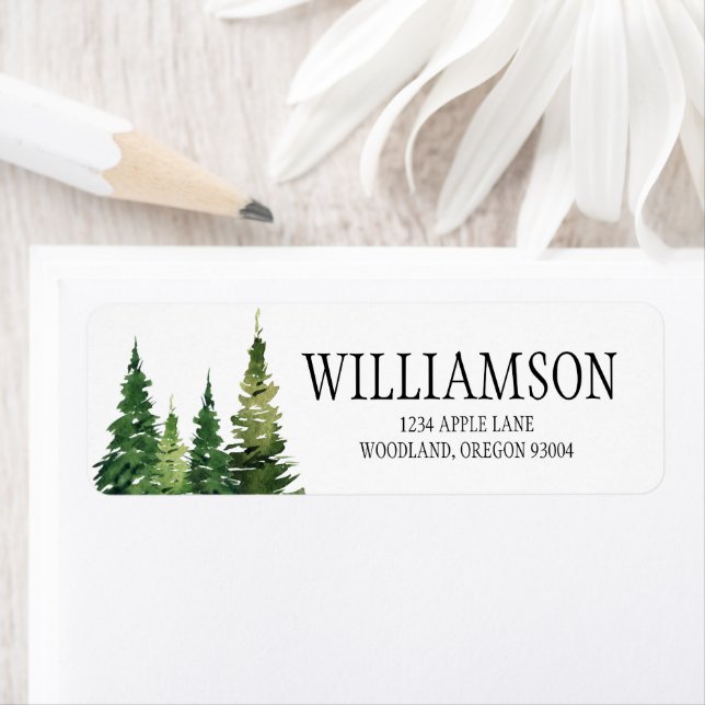 Personalised Forest Trees Wedding Return Labels (Insitu)