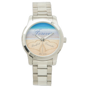 Personalised Forever   Hearts in Sand  Wedding  Watch