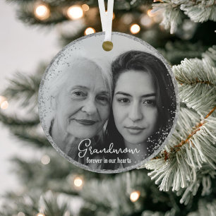 Personalised Forever in our Hearts Photo Memory Metal Tree Decoration