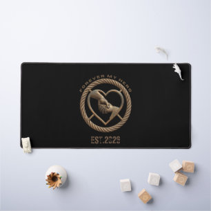 Personalised Forever My Hero Parent Child Heart Le Desk Mat