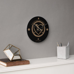 Personalised Forever My Hero Parent Child Heart Le Round Clock
