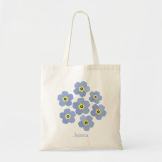 Personalised Forget me not blue flower Tote Bag