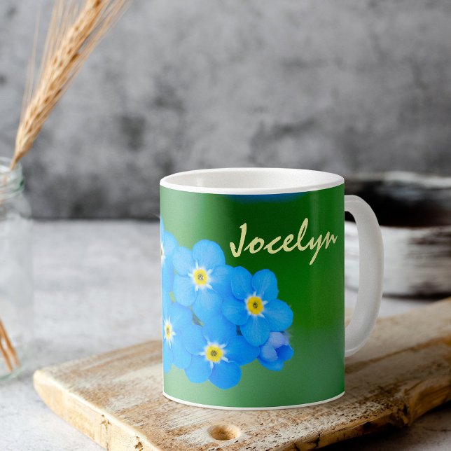 Personalised Forget-Me-Not Flower Coffee Mug (Creator Uploaded)