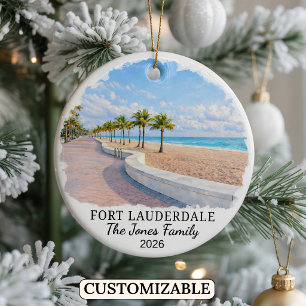 Personalised Fort Lauderdale Ornament, Florida Ceramic Ornament