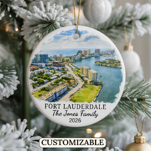 Personalised Fort Lauderdale Ornament, Florida Ceramic Ornament