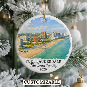 Personalised Fort Lauderdale Ornament, Florida Ceramic Ornament