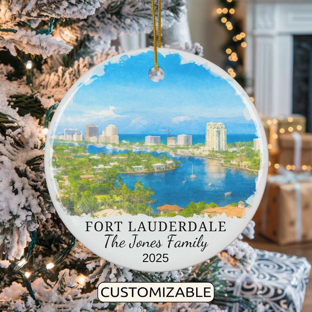 Personalised Fort Lauderdale Ornament, Florida Ceramic Ornament (Creator Uploaded)