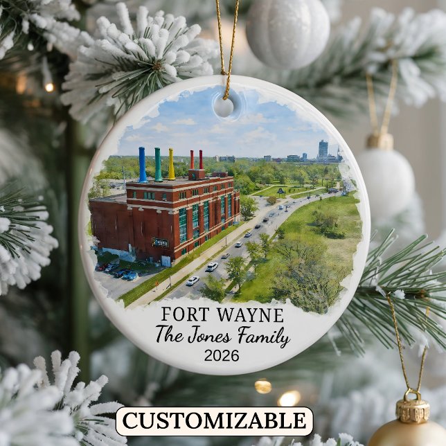 Personalised Fort Wayne Ornament, Custom Indiana Ceramic Ornament (Creator Uploaded)
