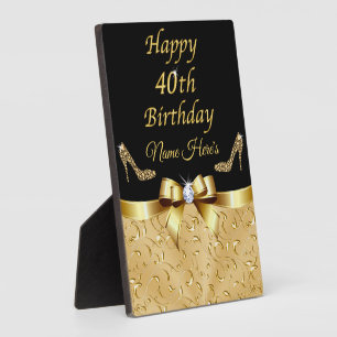 Personalised, Fortieth Birthday Gifts for Her, Plaque