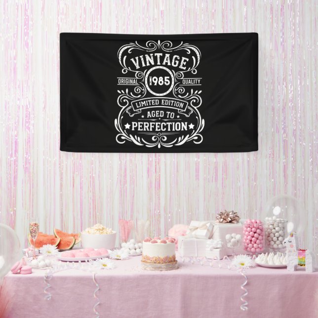 Personalised forty vintage 40th birthday party banner (Party)