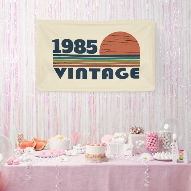 Personalised Forty vintage 40th birthday party Banner (Party)