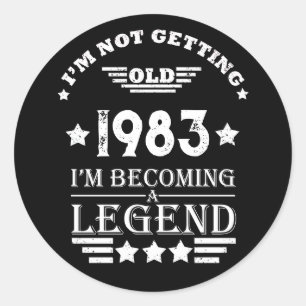 Personalised forty vintage 40th birthday party classic round sticker