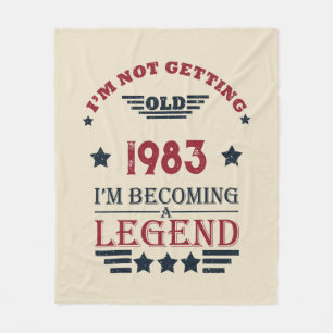 Personalised forty vintage 40th birthday party fleece blanket