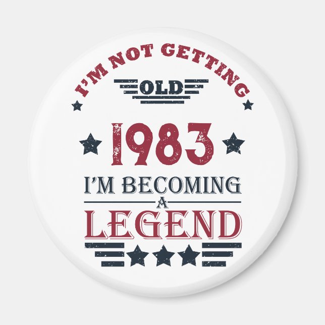 Personalised forty vintage 40th birthday party magnet (Front)