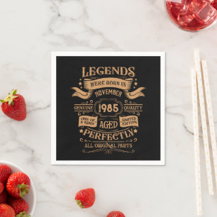 Personalised forty vintage 40th birthday party napkin