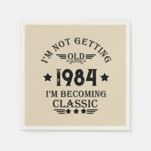 Personalised forty vintage 40th birthday party napkin