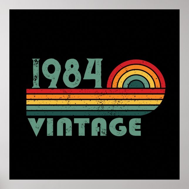 Personalised forty vintage 40th birthday party poster (Front)