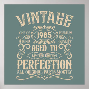Personalised forty vintage 40th birthday party poster