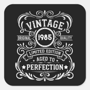Personalised forty vintage 40th birthday party square sticker