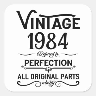 Personalised forty vintage 40th birthday party square sticker
