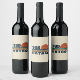 Personalised Forty vintage 40th birthday party Wine Label