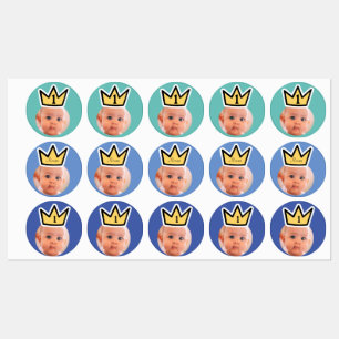 PERSONALISED foto face stickers party crown faces