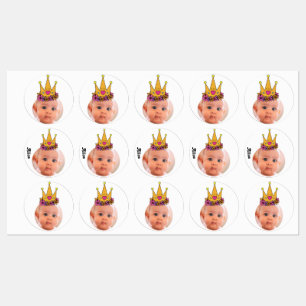 PERSONALISED foto face stickers party crown faces