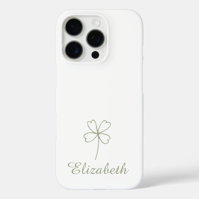 Personalised Four Leaf Clover iPhone Case (Back)