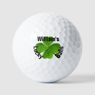 Personalised Four Leaf Clover Lucky Golf Balls