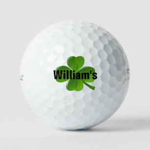Personalised Four Leaf Clover Lucky Golf Balls