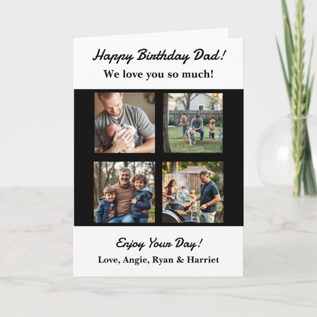 Personalised Four Photo Template Dad's Birthday (Front)