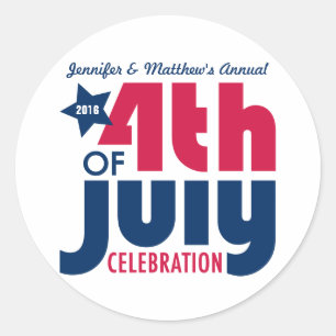 Personalised Fourth of July Celebration Stickers